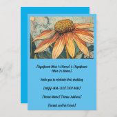 信じられないほどの黄色のくしゃみ草のスケッチ結婚ズ 招待状 (正面/裏面)