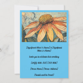 信じられないほどの黄色のくしゃみ草のスケッチ結婚ズ 招待状