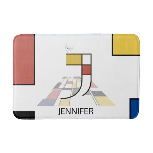 信じられないほど新生物主義の芸術モノグラム。文字J バスマット (正面)