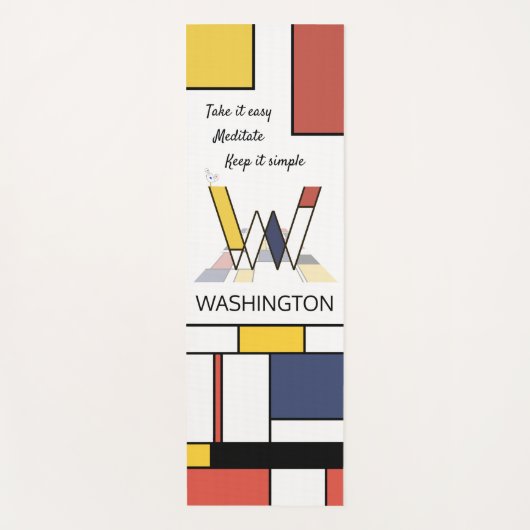 信じられないほど新生物主義の芸術モノグラム。文字W ヨガマット (正面)