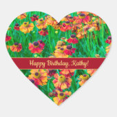 信じられないほど陽気な赤と黄色のヘレニウム ハートシール (正面)