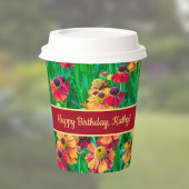 信じられないほど陽気な赤と黄色のヘレニウム 紙コップ