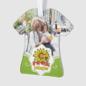 信じられないようなゴド娘ひまわりの花とミツバチ オーナメント (正面)