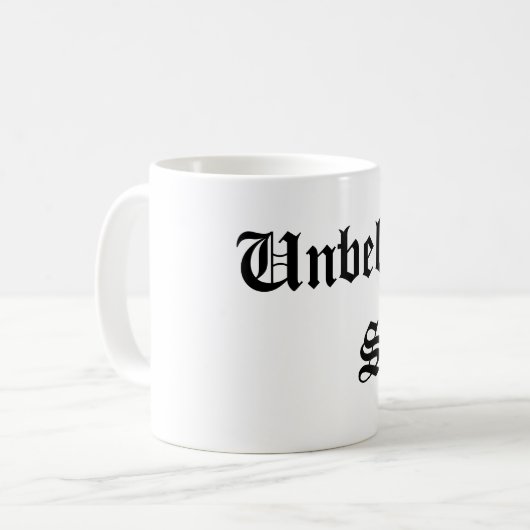 信じられないスカムホワイトコーヒーマグ コーヒーマグカップ (正面左)