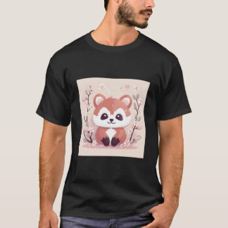 信じられないレッサーパンダと桜の景色 Tシャツ