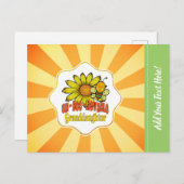 信じられない孫娘のひまわりと蜂 ポストカード (正面/裏面)