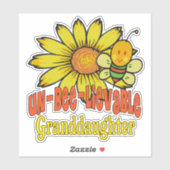 信じられない孫娘ひまわりの花とミツバチ シール (シート)