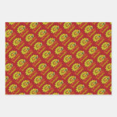 信じられない孫娘ひまわりの花とミツバチ ラッピングペーパーシート (正面2)