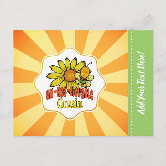 信じられない従兄弟のひまわりと蜂 ポストカード (正面)
