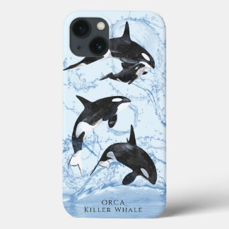 信じられない白黒の水彩オルカ iPhone 13ケース
