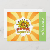 信じられない義理の娘のためのひまわりと蜂 ポストカード (正面/裏面)