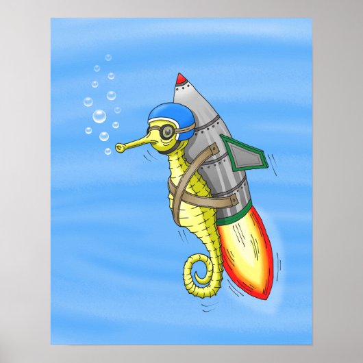 信じられない黄色のロケットタツノオトシゴ ポスター (正面)