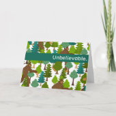 信じられない！かわいいビッグフットウッドランド サンキューカード (正面)