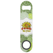 信じられな最高のい友達ひまわりの花とミツバチ スピード栓抜き (正面)