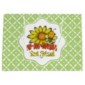 信じられな最高のい友達ひまわりの花とミツバチ ラージペーパーバッグ (正面)