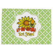 信じられな最高のい友達ひまわりの花とミツバチ ラージペーパーバッグ (裏面)
