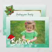 信じるとは、ホリデー クリスマスの写真 シーズンカード (正面/裏面)