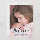 信じると素敵なカリグラフィー家族写真 シーズンカード (正面)