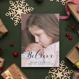 信じると素敵なカリグラフィー家族写真 シーズンカード