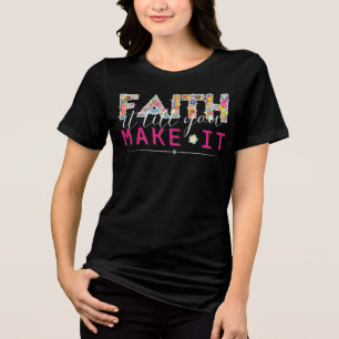 信じるまで信じろ パターンタイポグラフィーパン トライブレンドTシャツ