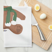 信じる! クリスマスのテディベア キッチンタオル (四つ折り)
