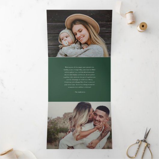 信じる フォト 三つ折りクリスマスカード (内部)