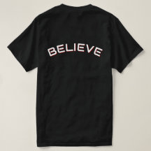 信じる 励ましの言葉 メンズ ブラックTシャツ