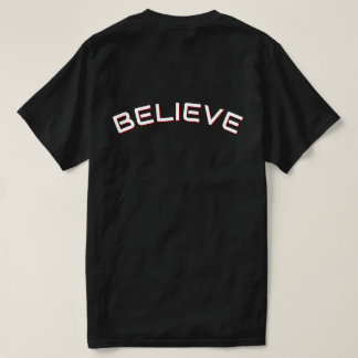 信じる 励ましの言葉 メンズ ブラックTシャツ Tシャツ