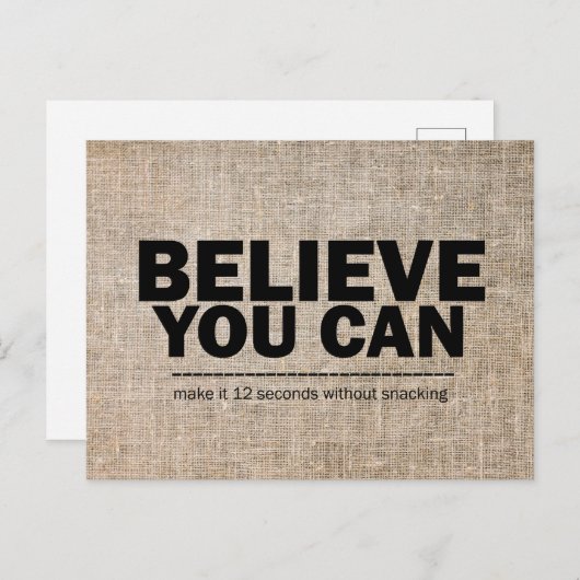 信じればできる！ユーモア満載のダイエット・インスピレーション ポストカード (正面/裏面)