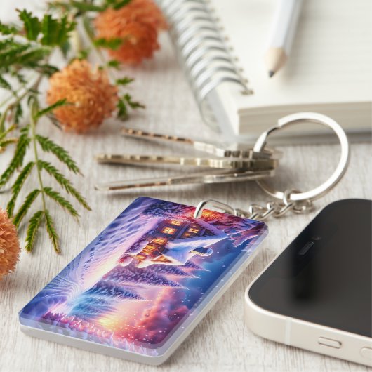 信じインウィンター魔法 – コージーキャビンキーチェーン キーホルダー (正面右)