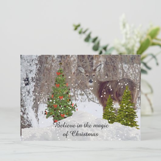 信じインクリスマス魔法フラットホリデーカード シーズンカード (スタンド正面)
