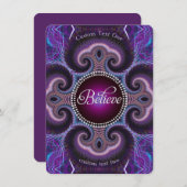 信じインスパイア:  : Purple Fractals Cross Circle エンクロージャーカード (正面/裏面)