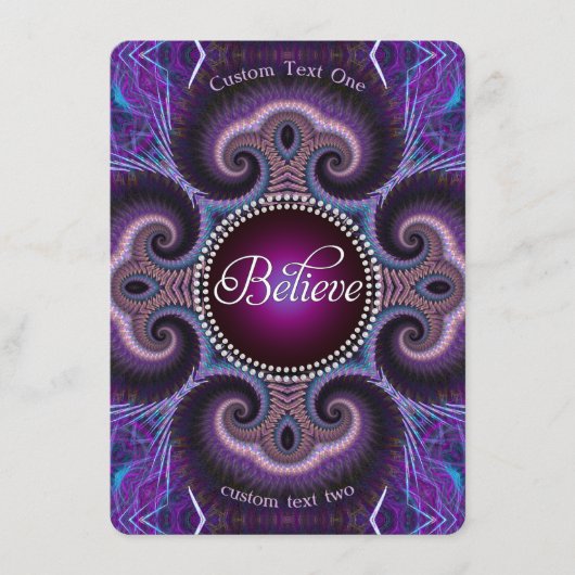 信じインスパイア:  : Purple Fractals Cross Circle エンクロージャーカード (正面)