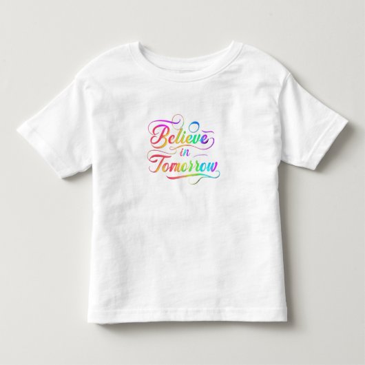 信じイントゥモアレインボータイポグラフィ トドラーTシャツ (正面)
