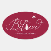 信じエレガント 楕円形シール (正面)