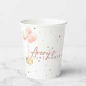 信じカスタム難いピンクの赤ちゃんシャワーのウサギ 紙コップ (裏面)