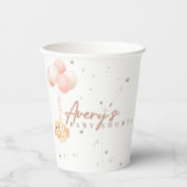 信じカスタム難いピンクの赤ちゃんシャワーのウサギ 紙コップ (正面)