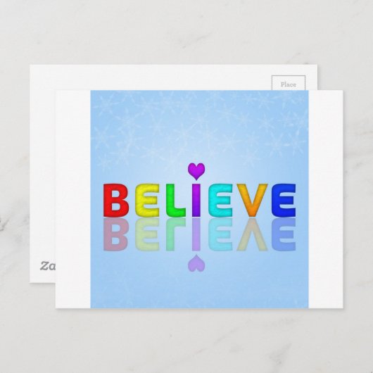 信じカラフル心遣い表現ギフト ポストカード (正面/裏面)