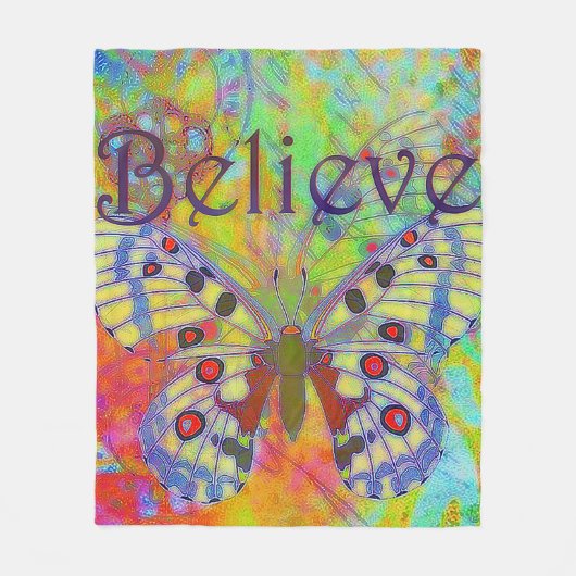 信じカラフル フリースブランケット (正面)