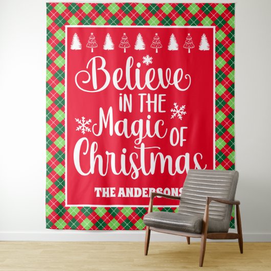 信じクリスマスの魔法でアーガイル タペストリー (インサイチュ)