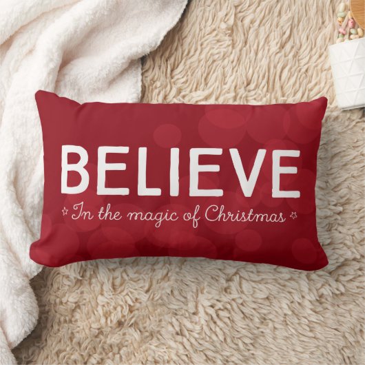 信じクリスマスの魔法で・赤《写真》ぼけ味 ランバークッション (ブランケット)