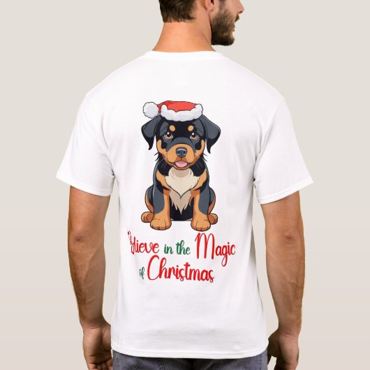 信じクリスマスの魔法で Tシャツ (裏面)