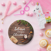 信じクリスマスの魔法素朴 ペーパープレート (パーティー)