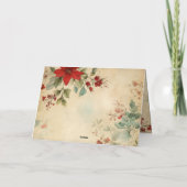 信じ'クリスマスヴィンテージポインセチア聖書の詩 シーズンカード (裏面)