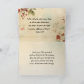 信じ'クリスマスヴィンテージポインセチア聖書の詩 シーズンカード (内部)