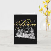 信じクリスマス北極表現極全Abr カード (黄色い花)