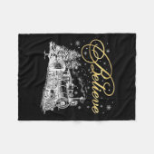 信じクリスマス北極表現極全Abr フリースブランケット (正面(横))