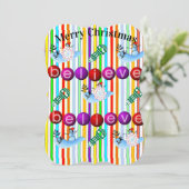 信じクリスマス雪だるまフラットグリーティングカード カード (スタンド正面)