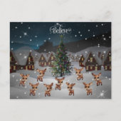 信じクリスマス雪の冬ワンダーランドシーン🦌🎄 ポストカード (正面)