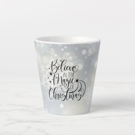 信じクリスマス魔法で カフェラテマグ (正面)
